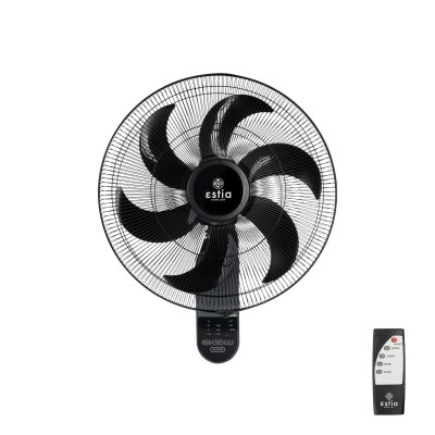 ESTIA ΑΝΕΜΙΣΤΗΡΑΣ ΕΠΙΤΟΙΧΙΟΣ BOW 45cm 75w ΜΑΥΡΟΣ ΜΕ ΜΕ ΤΗΛΕΧΕΙΡΙΣΤΗΡΙΟ