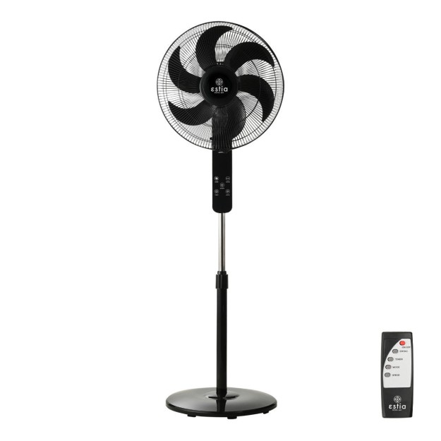 ESTIA ΑΝΕΜΙΣΤΗΡΑΣ ΣΤΑΝΤ ΕΠΙΔΑΠΕΔΙΟΣ BOW 40cm 60w ΜΑΥΡΟΣ ΜΕ ΤΗΛΕΧΕΙΡΙΣΤΗΡΙΟ