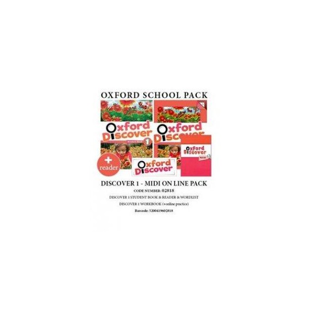 OXFORD DISCOVER 1 PACK MIDI ONLINE (SB + WB (+ ONLINE PRACTICE) + READER) - 02818