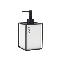 ESTIA ΑΝΤΛΙΑ ΣΑΠΟΥΝΙΟΥ CAGE 450ML ΚΕΡΑΜΙΚΗ ΛΕΥΚΗ ΜΕ ΜΕΤΑΛΛΙΚΟ ΠΛΑΙΣΙΟ