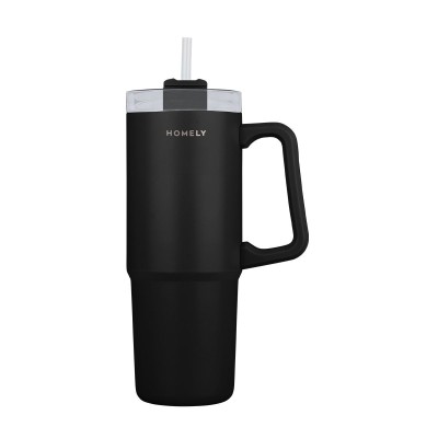 HOMELY ΘΕΡΜΟΣ STRAW TUMBLER 900ml MIDNIGHT BLACK