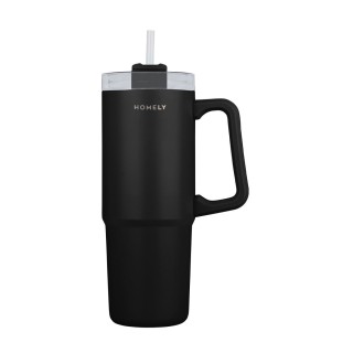 HOMELY ΘΕΡΜΟΣ STRAW TUMBLER 900ml MIDNIGHT BLACK
