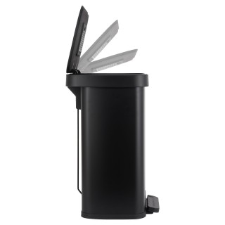 ESTIA ΚΑΔΟΣ ΑΠΟΡΡΙΜΑΤΩΝ FLATOP SOFT CLOSE 50lt ΜΑΤ ΜΑΥΡΟΣ