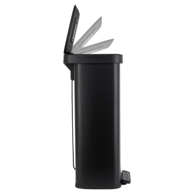 ESTIA ΚΑΔΟΣ ΑΠΟΡΡΙΜΑΤΩΝ FLATOP SOFT CLOSE 70lt ΜΑΤ ΜΑΥΡΟΣ