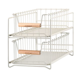 ESTIA ΚΑΛΑΘΙ ΟΡΓΑΝΩΣΗΣ ALLURE ΜΕΤΑΛΛΙΚΟ 2 ΕΠΙΠΕΔΩΝ ΣΥΡΤΑΡΩΤΟ IVORY