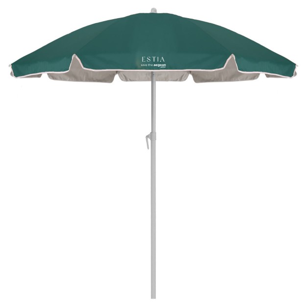 ESTIA ΟΜΠΡΕΛΑ ΘΑΛΑΣΣΗΣ TEAL GREEN ΜΕ ΠΡΟΣΤΑΣΙΑ UPF 50+ ΜΕΤΑΛΛΙΚΗ 1.8m