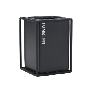 ESTIA ΠΟΤΗΡΑΚΙ ΜΠΑΝΙΟΥ CAGE ΚΕΡΑΜΙΚΟ ΜΑΥΡΟ ΜΕ ΜΕΤΑΛΛΙΚΟ ΠΛΑΙΣΙΟ