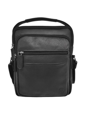 Daston 001 Ανδρικό Δερμάτινο Τσαντάκι Μαύρο