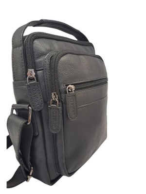 Daston 001 Ανδρικό Δερμάτινο Τσαντάκι Μαύρο