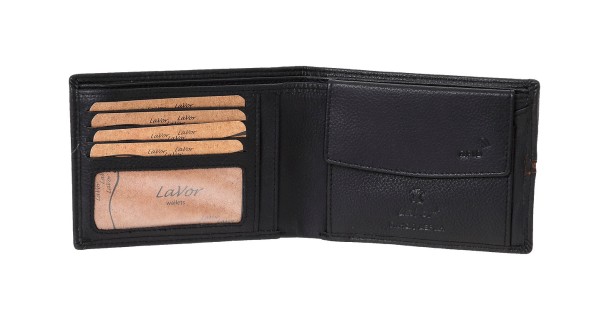 Lavor Δερμάτινο Ανδρικό Πορτοφόλι με RFID Μαύρο 1-3806