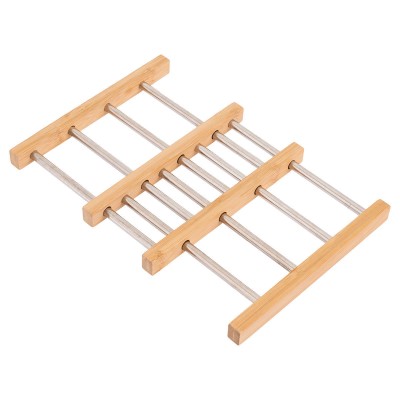 ESTIA ΒΑΣΗ ΜΑΓΕΙΡΙΚΟΥ ΣΚΕΥΟΥΣ BAMBOO ESSENTIALS ME ΑΝΟΞΕΙΔΩΤΟ ΑΤΣΑΛΙ ΠΤΥΣΣΟΜΕΝΗ 22x21.3x2.2cm