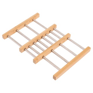 ESTIA ΒΑΣΗ ΜΑΓΕΙΡΙΚΟΥ ΣΚΕΥΟΥΣ BAMBOO ESSENTIALS ME ΑΝΟΞΕΙΔΩΤΟ ΑΤΣΑΛΙ ΠΤΥΣΣΟΜΕΝΗ 22x21.3x2.2cm