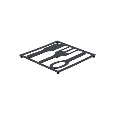 ESTIA ΒΑΣΗ ΜΑΓΕΙΡΙΚΟΥ ΣΚΕΥΟΥΣ METAL BLACK ΜΕΤΑΛΛΙΚΗ 20x20cm ΜΑΥΡΗ