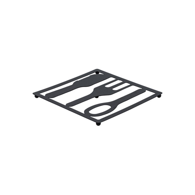 ESTIA ΒΑΣΗ ΜΑΓΕΙΡΙΚΟΥ ΣΚΕΥΟΥΣ METAL BLACK ΜΕΤΑΛΛΙΚΗ 20x20cm ΜΑΥΡΗ