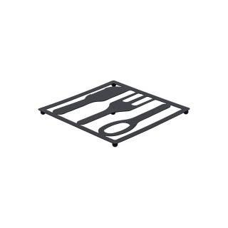 ESTIA ΒΑΣΗ ΜΑΓΕΙΡΙΚΟΥ ΣΚΕΥΟΥΣ METAL BLACK ΜΕΤΑΛΛΙΚΗ 20x20cm ΜΑΥΡΗ
