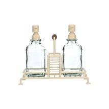 ESTIA ΔΟΧΕΙΑ ΥΓΡΟΥ ΠΙΑΤΩΝ ALLURE 2x300ml ΜΕ ΜΕΤΑΛΛΙΚΗ ΒΑΣΗ & ΘΗΚΗ ΓΙΑ ΣΦΟΥΓΓΑΡΙ IVORY
