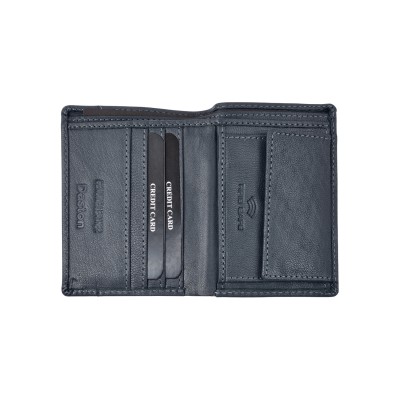 Δερμάτινο Ανδρικό Πορτοφόλι Μικρό Μπλέ Daston 068