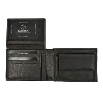 Daston 058 Ανδρικό Δερμάτινο Πορτοφόλι Μαύρο