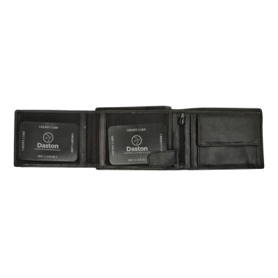 Δερμάτινο Ανδρικό Πορτοφόλι Μαύρο Daston 060