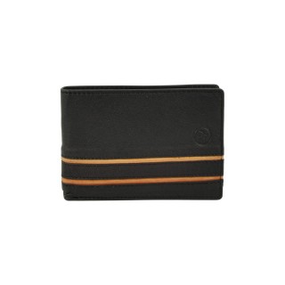 Δερμάτινο Ανδρικό Πορτοφόλι Μαύρο/Κίτρινο Daston 062