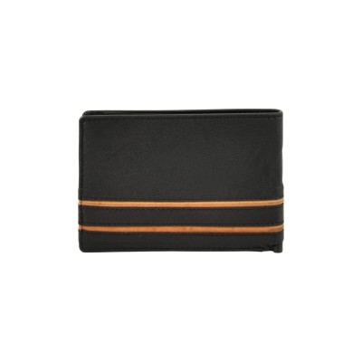 Δερμάτινο Ανδρικό Πορτοφόλι Μαύρο/Κίτρινο Daston 062