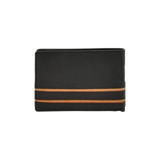 Δερμάτινο Ανδρικό Πορτοφόλι Μαύρο/Κίτρινο Daston 062