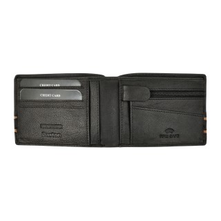 Δερμάτινο Ανδρικό Πορτοφόλι Μαύρο/Κίτρινο Daston 062