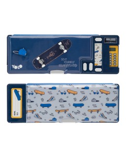 Κασετίνα Skateboard Yolo Μπλε 11314