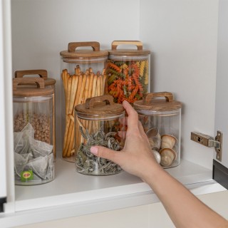 ESTIA ΔΟΧΕΙΟ ΑΠΟΘΗΚΕΥΣΗΣ ALLURE ΓΥΑΛΙΝΟ 650ml 10x10x14.8cm