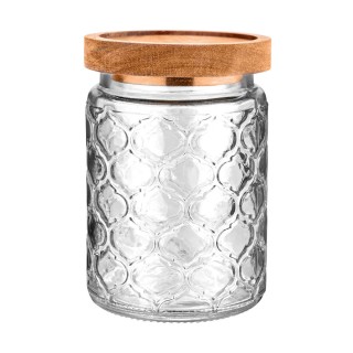 ESTIA ΔΟΧΕΙΟ ΑΠΟΘΗΚΕΥΣΗΣ ALLURE ΓΥΑΛΙΝΟ 700ml 14x10cm ΑΝΑΓΛΥΦΟ