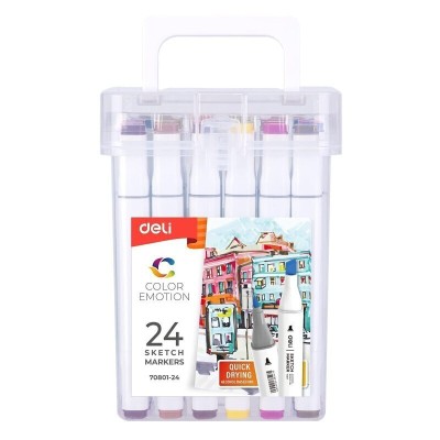 Deli Μαρκαδόροι Ζωγραφικής Διπλής Μύτης Σετ 12τμχ 482019