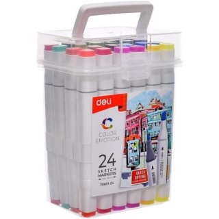 Deli Μαρκαδόροι Ζωγραφικής Διπλής Μύτης Σετ 12τμχ 482019