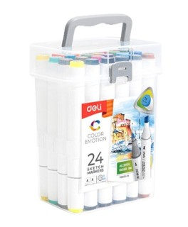 Deli Μαρκαδόροι Ζωγραφικής Διπλής Μύτης Σετ 12τμχ 482019