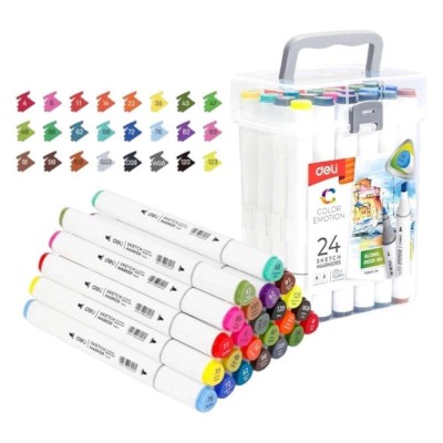 Deli Μαρκαδόροι Ζωγραφικής Διπλής Μύτης Σετ 12τμχ 482019