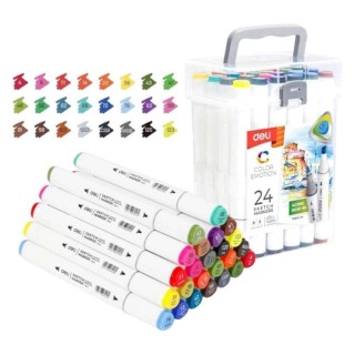 Deli Μαρκαδόροι Ζωγραφικής Διπλής Μύτης Σετ 12τμχ 482019