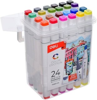 Deli Μαρκαδόροι Ζωγραφικής Διπλής Μύτης Σετ 12τμχ 482019