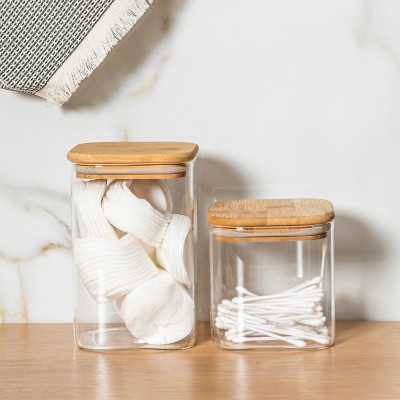 ESTIA ΔΟΧΕΙΟ ΑΠΟΘΗΚΕΥΣΗΣ BAMBOO ESSENTIALS 550ml ΓΥΑΛΙΝΟ ΜΕ ΚΑΠΆΚΙ