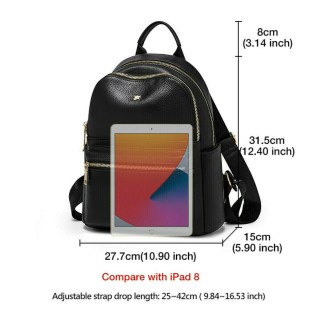 Foxer 9111059F Δερμάτινη Γυναικεία Τσάντα Πλάτης Μαύρη