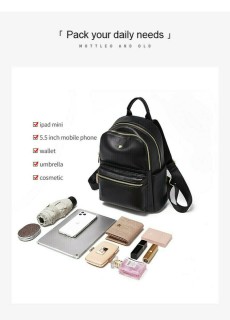 Foxer 9111059F Δερμάτινη Γυναικεία Τσάντα Πλάτης Μαύρη