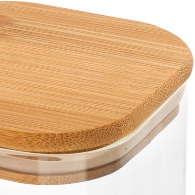 ESTIA ΔΟΧΕΙΟ ΑΠΟΘΗΚΕΥΣΗΣ BAMBOO ESSENTIALS 950ml ΓΥΑΛΙΝΟ ΜΕ ΚΑΠΆΚΙ