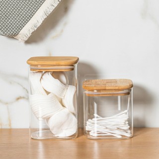 ESTIA ΔΟΧΕΙΟ ΑΠΟΘΗΚΕΥΣΗΣ BAMBOO ESSENTIALS 950ml ΓΥΑΛΙΝΟ ΜΕ ΚΑΠΆΚΙ