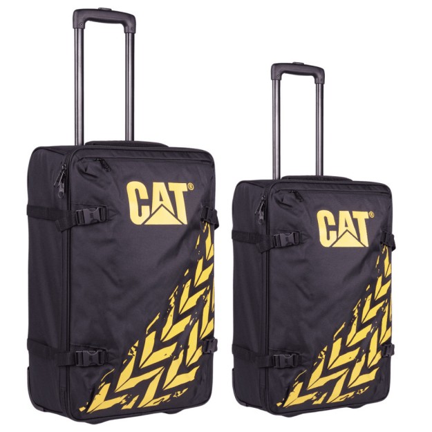 CAT Βαλίτσες Ταξιδιού Σκληρές Μαύρο Μέγιστου Ύψους 71εκ. με 4 Ρόδες Σετ 2τμχ 84593-01