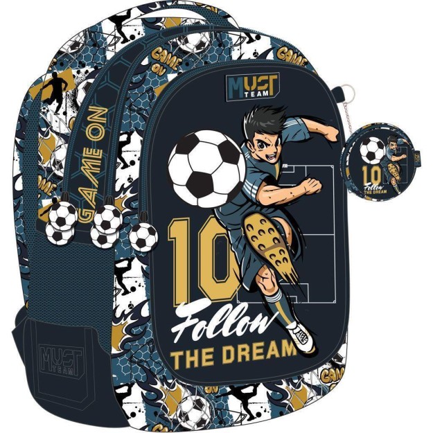 Must Team Σχολική Τσάντα Πλάτης Δημοτικού Πολύχρωμη 25lt