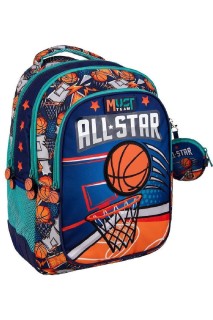 Must Team Σχολική Τσάντα Πλάτης Δημοτικού Basketball 25lt 586177