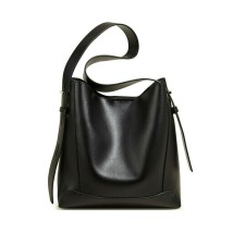 Foxer Δερμάτινη Γυναικεία Τσάντα Shopper Ώμου Μαύρη 9136015F
