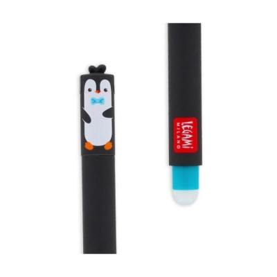 Legami Milano Penguin Στυλό Gel Μαύρο με Τιρκουάζ Μελάνι Erasable EP0033