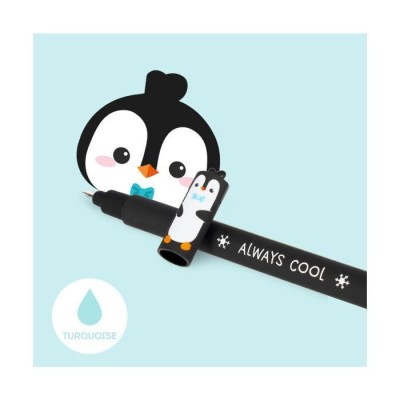 Legami Milano Erasable Στυλό Gel Μαύρο με Τιρκουάζ Μελάνι Penguin