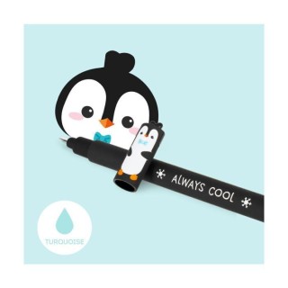 Legami Milano Erasable Στυλό Gel Μαύρο με Τιρκουάζ Μελάνι Penguin