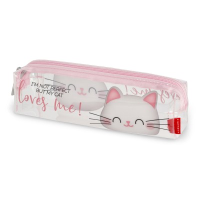 Legami Milano Κασετίνα Σιλικόνης Βαρελάκι με 1 Θήκη Ροζ ''Meow'' PC0026