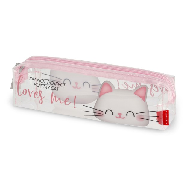 Legami Milano Κασετίνα Σιλικόνης Βαρελάκι με 1 Θήκη Ροζ ''Meow'' PC0026